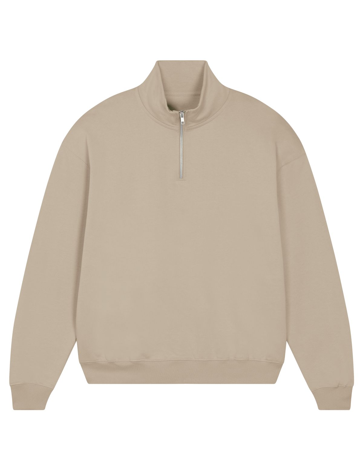 Organic Boxy Quarter Zip Sweatshirt: Unisex - Vintress Fashion