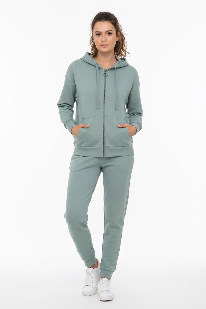 Organic Full Zip Hooded Sweatshirt: Womens - Vintress Fashion