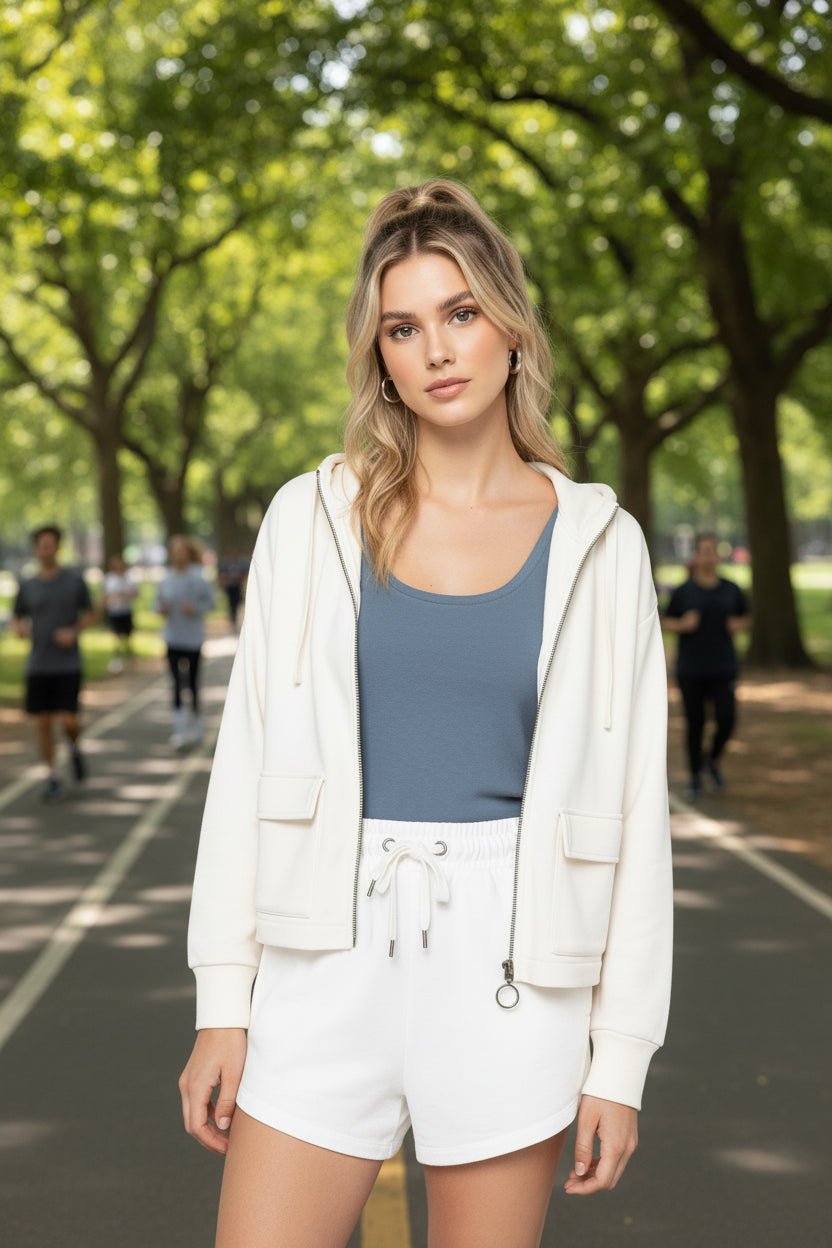 Organic Full Zip Hooded Sweatshirt: Womens - Vintress Fashion