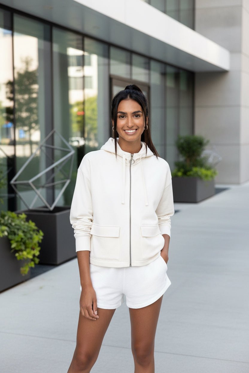 Organic Full Zip Hooded Sweatshirt: Womens - Vintress Fashion