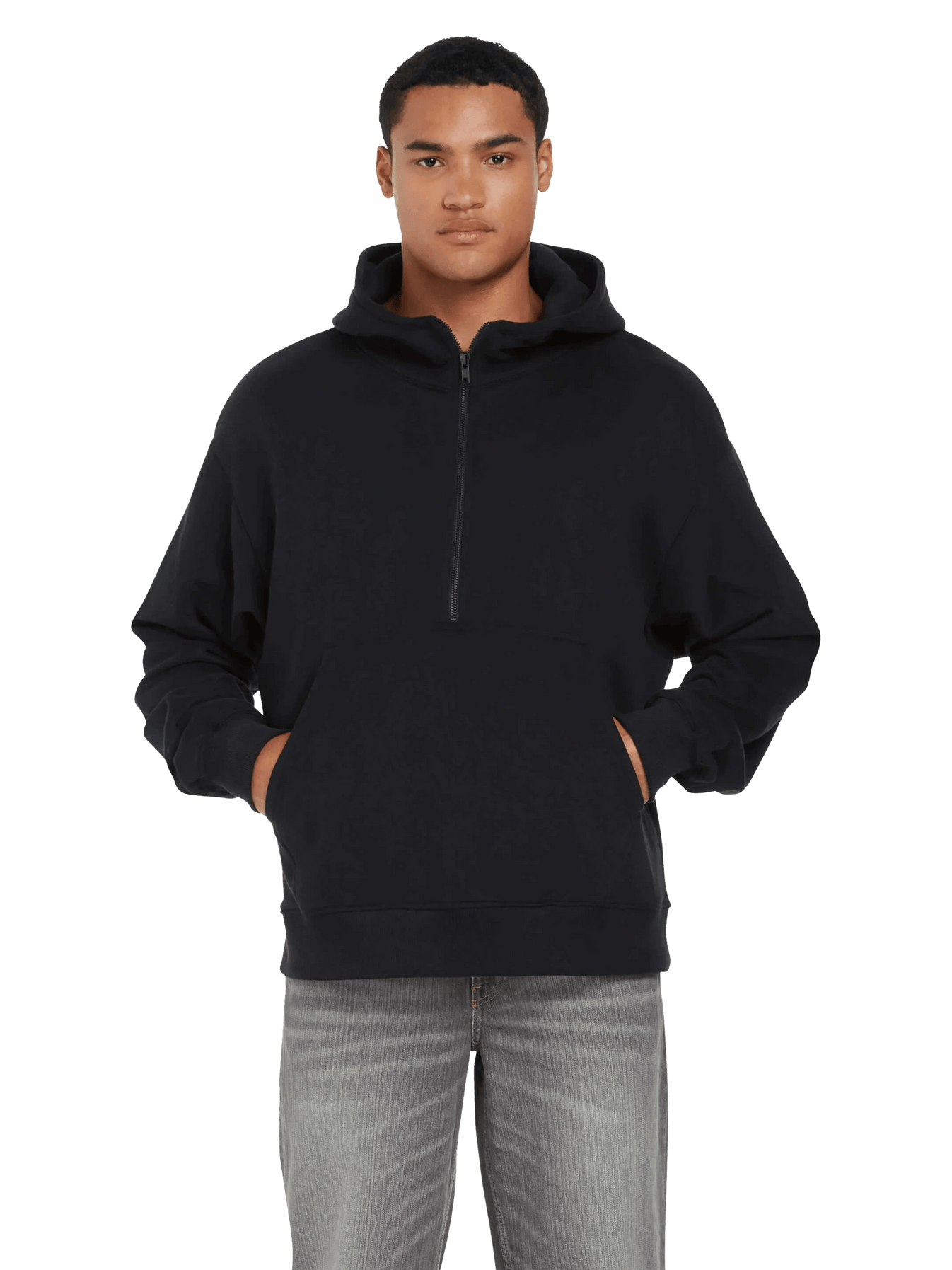 Organic Half Zip Hoodie: Unisex - Vintress Fashion