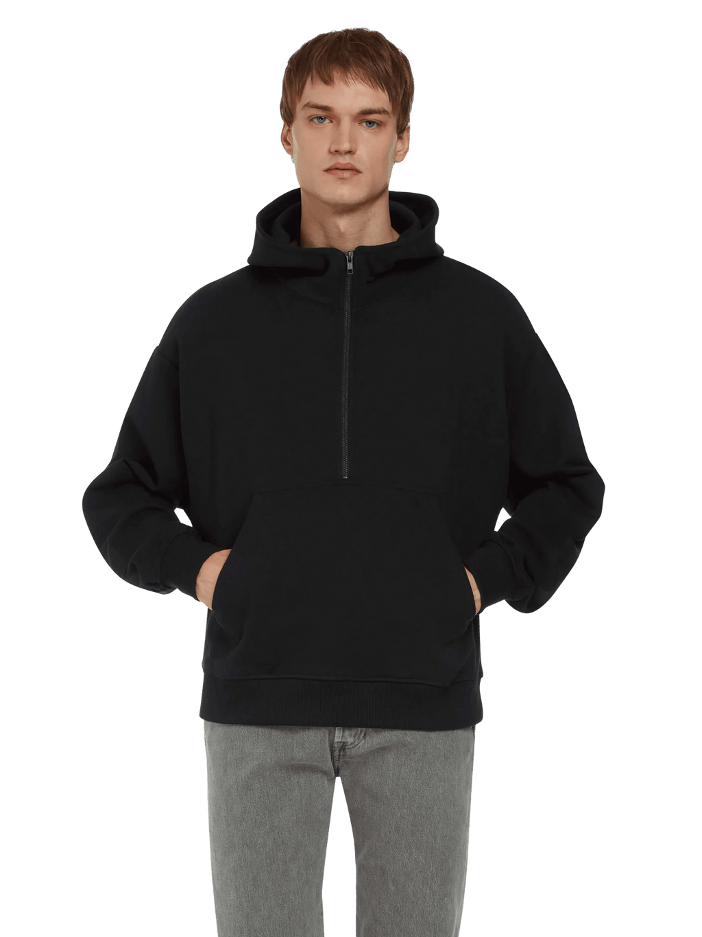 Organic Half Zip Hoodie: Unisex - Vintress Fashion