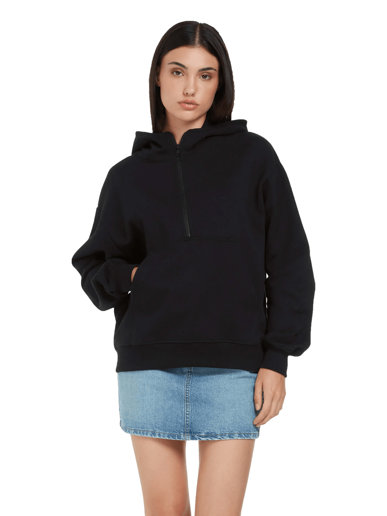 Organic Half Zip Hoodie: Unisex - Vintress Fashion