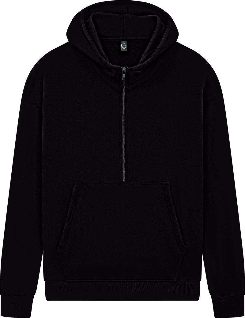 Organic Half Zip Hoodie: Unisex - Vintress Fashion