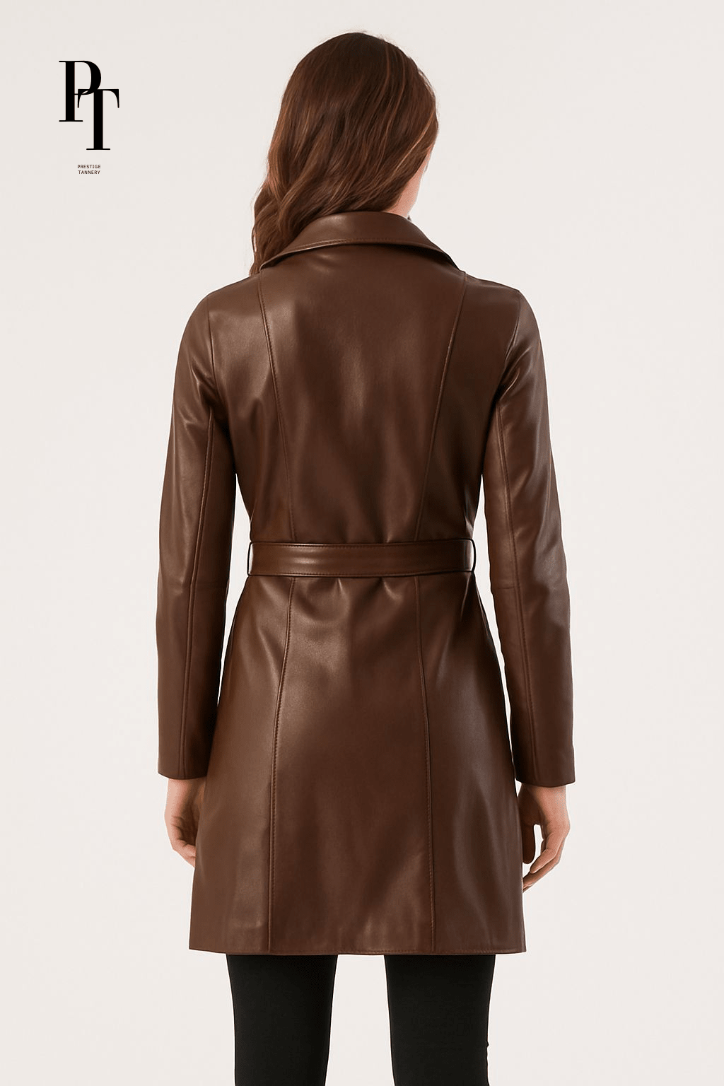 Prestige Tannery Brown Leather Trench Coat - Vintress Fashion