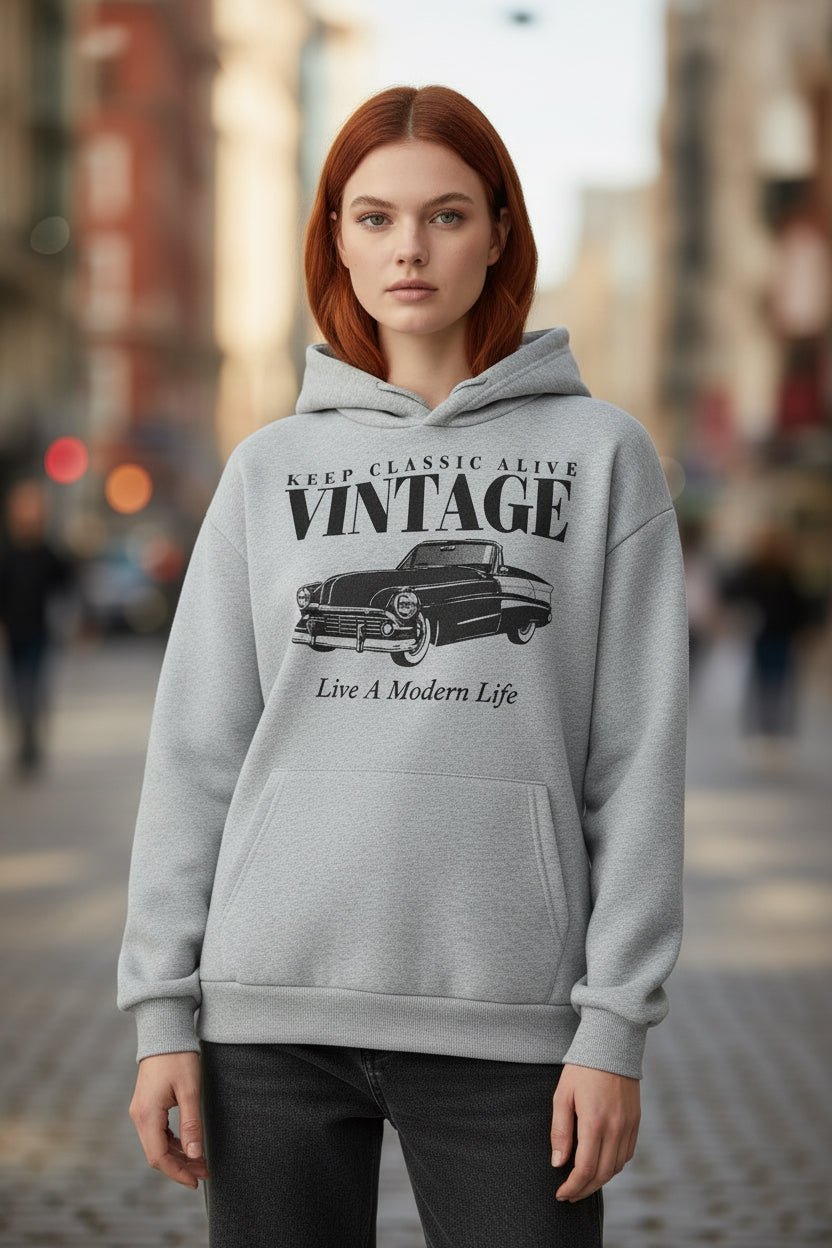 Retro-style Hoodie For Girls Women's Casual Patterned Printed Sweatshirt - Vintress Fashion