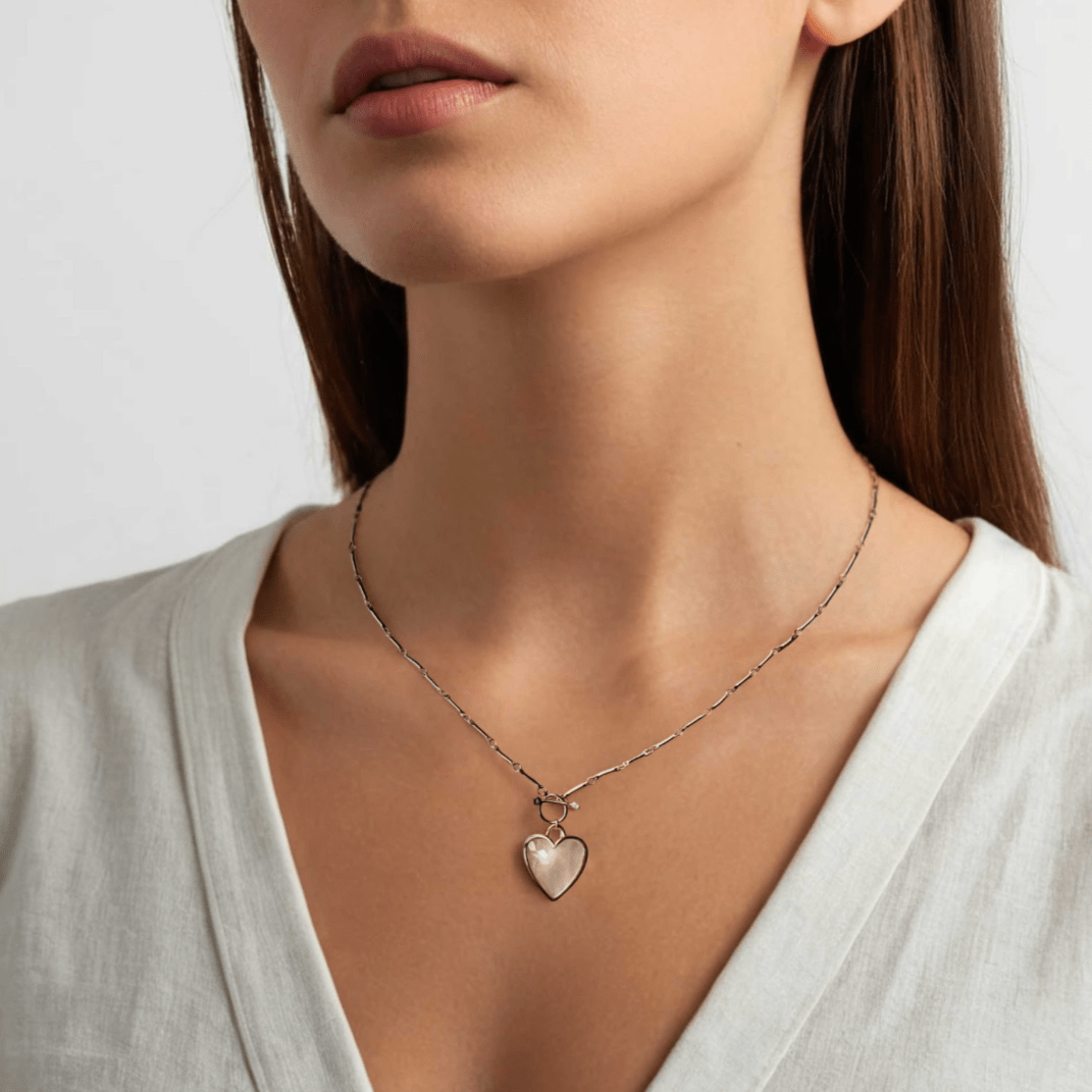 Sanora Luxe 18k Gold Plated Rose Quartz T Bar Heart Necklace - Vintress Fashion