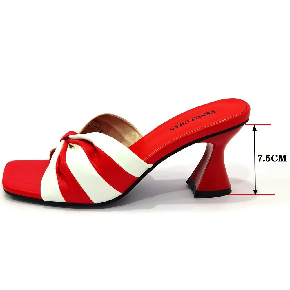 Summer Sandals for Women Fashion Colorblock Three Piece Tote Bag With High - Vintress Fashion