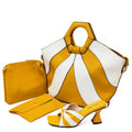 Summer Sandals for Women Fashion Colorblock Three Piece Tote Bag With High - Vintress Fashion