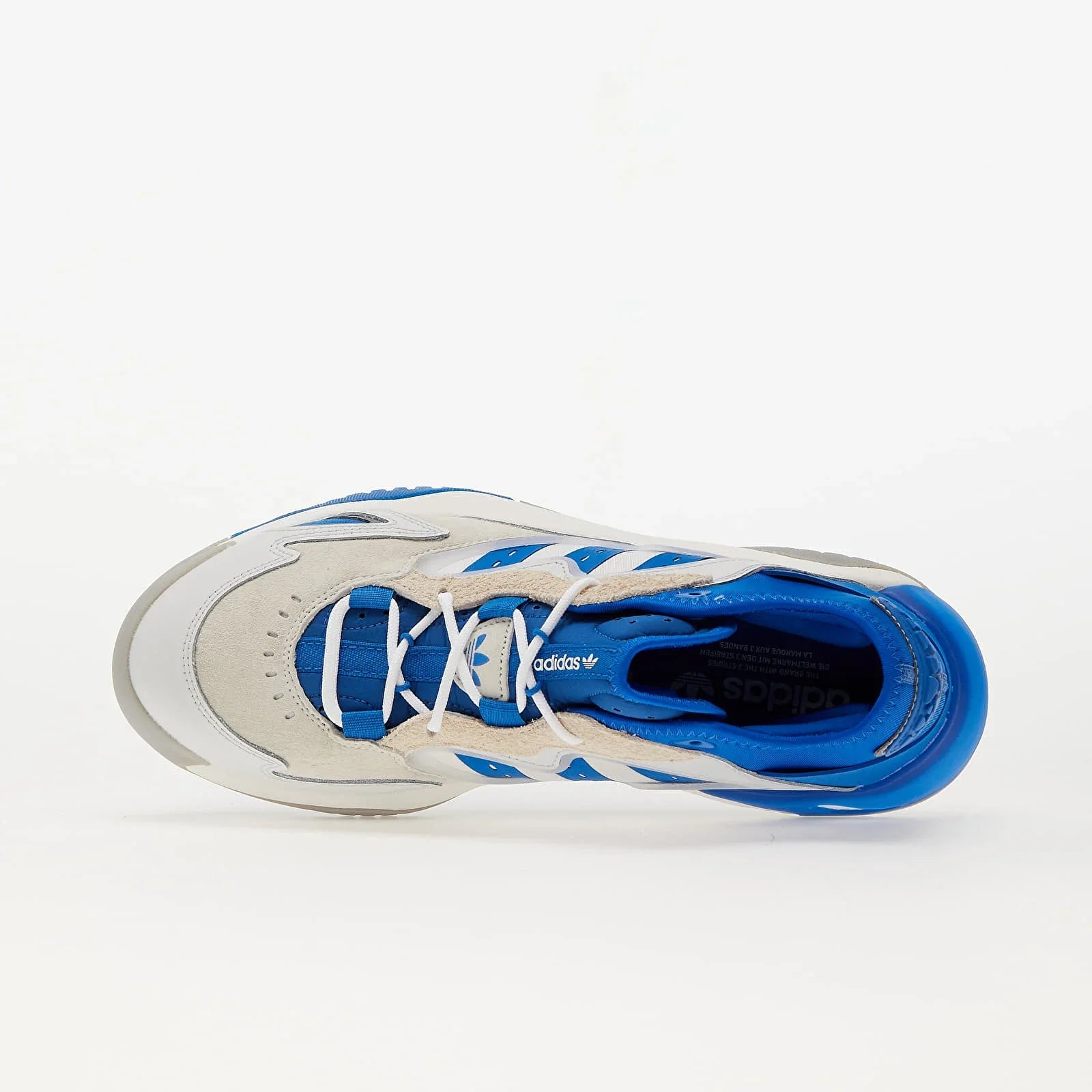 UK 8.5 Adidas Streetball II Leather Trainers – White Blue Grey - Vintress Fashion