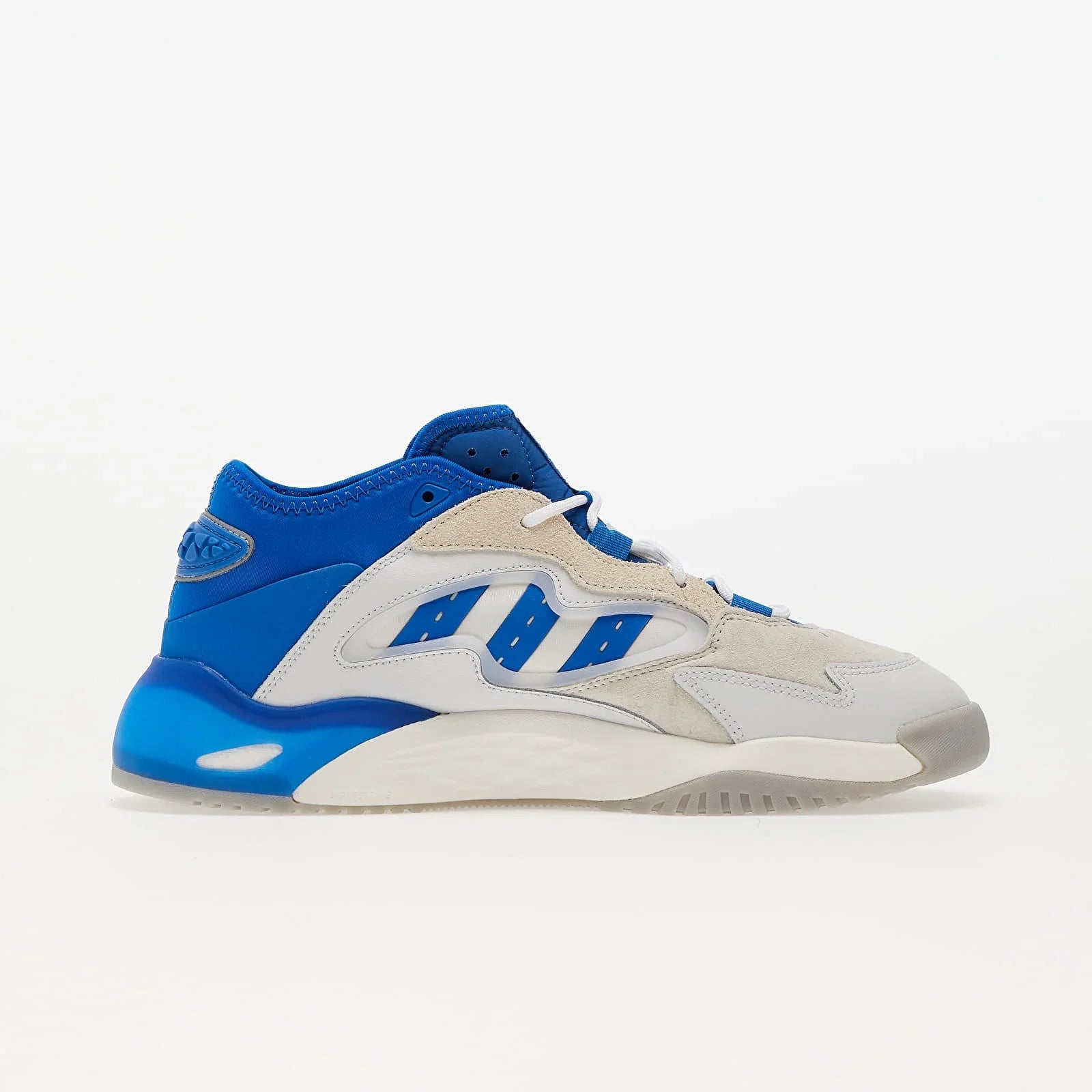 UK 8.5 Adidas Streetball II Leather Trainers – White Blue Grey - Vintress Fashion