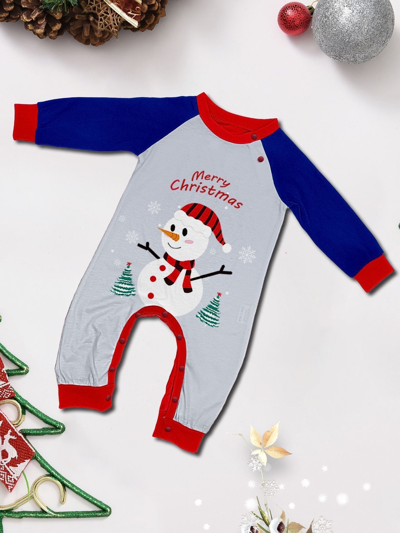 White Snowman Parent-Child Christmas Pajamas Cartoon Family Set - Vintress Fashion