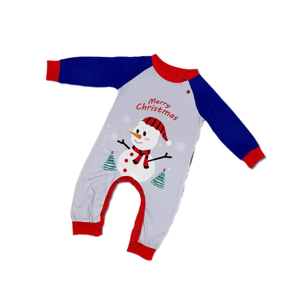 White Snowman Parent-Child Christmas Pajamas Cartoon Family Set - Vintress Fashion