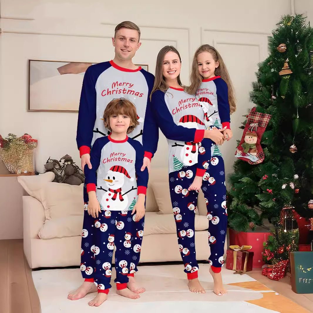 White Snowman Parent-Child Christmas Pajamas Cartoon Family Set - Vintress Fashion