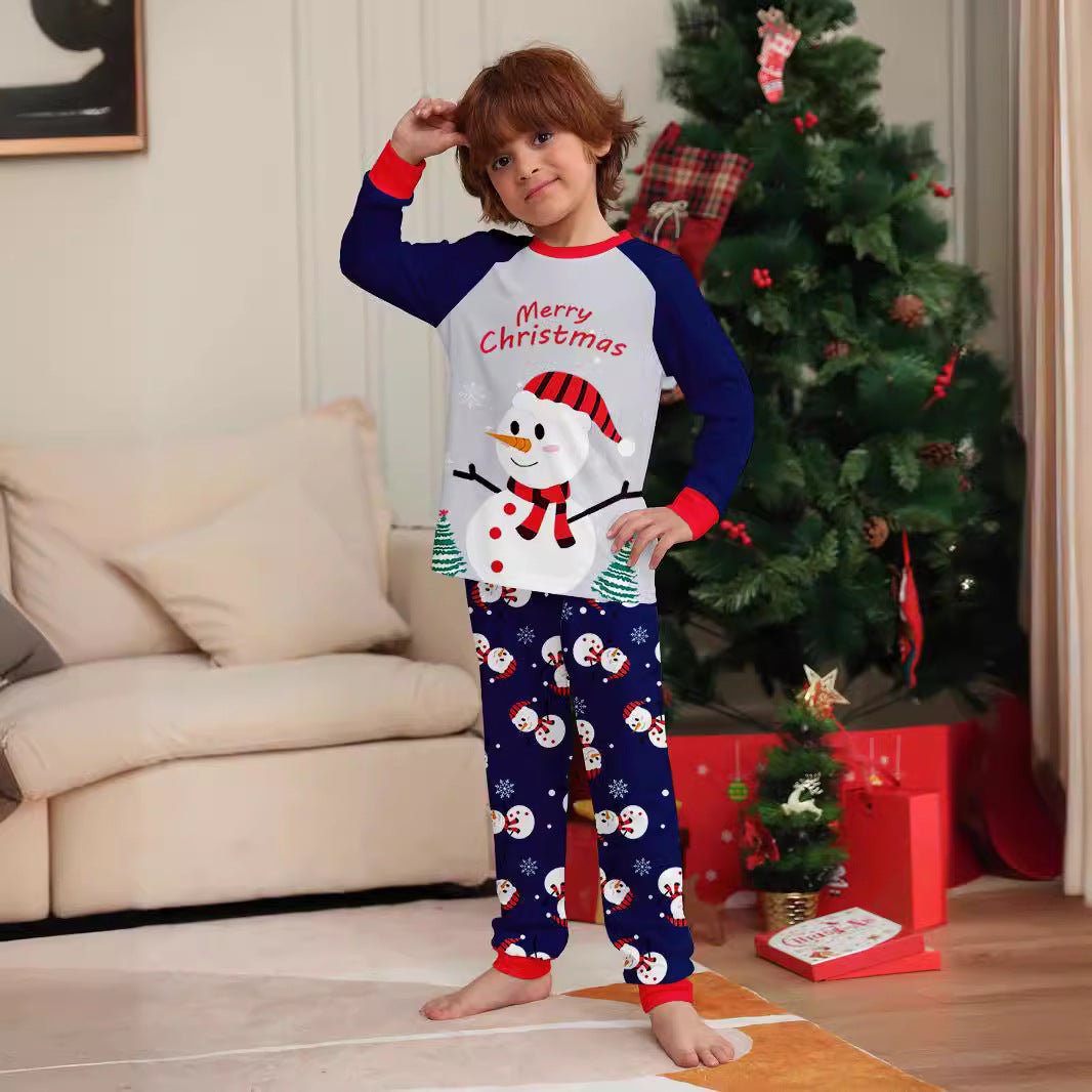 White Snowman Parent-Child Christmas Pajamas Cartoon Family Set - Vintress Fashion