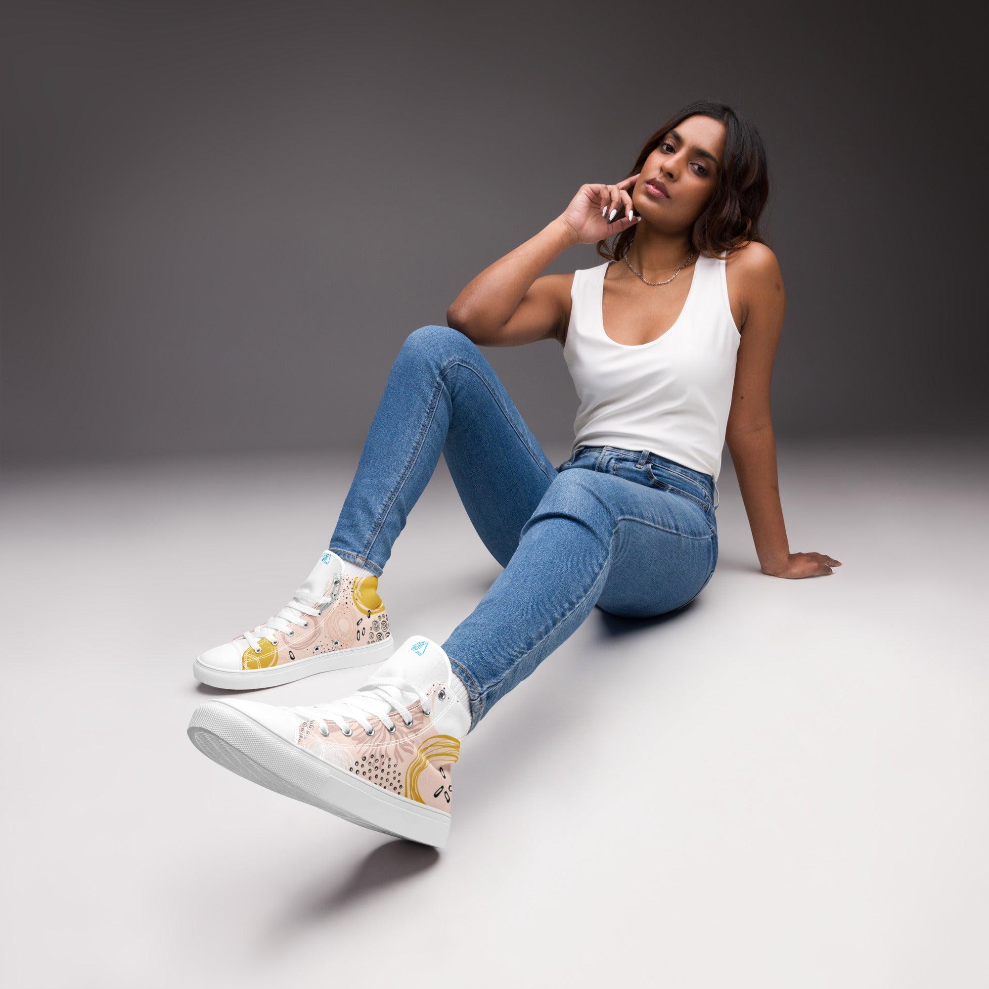Women’s High Top Canvas Rose Pattern Shoes - Vintress Fashion