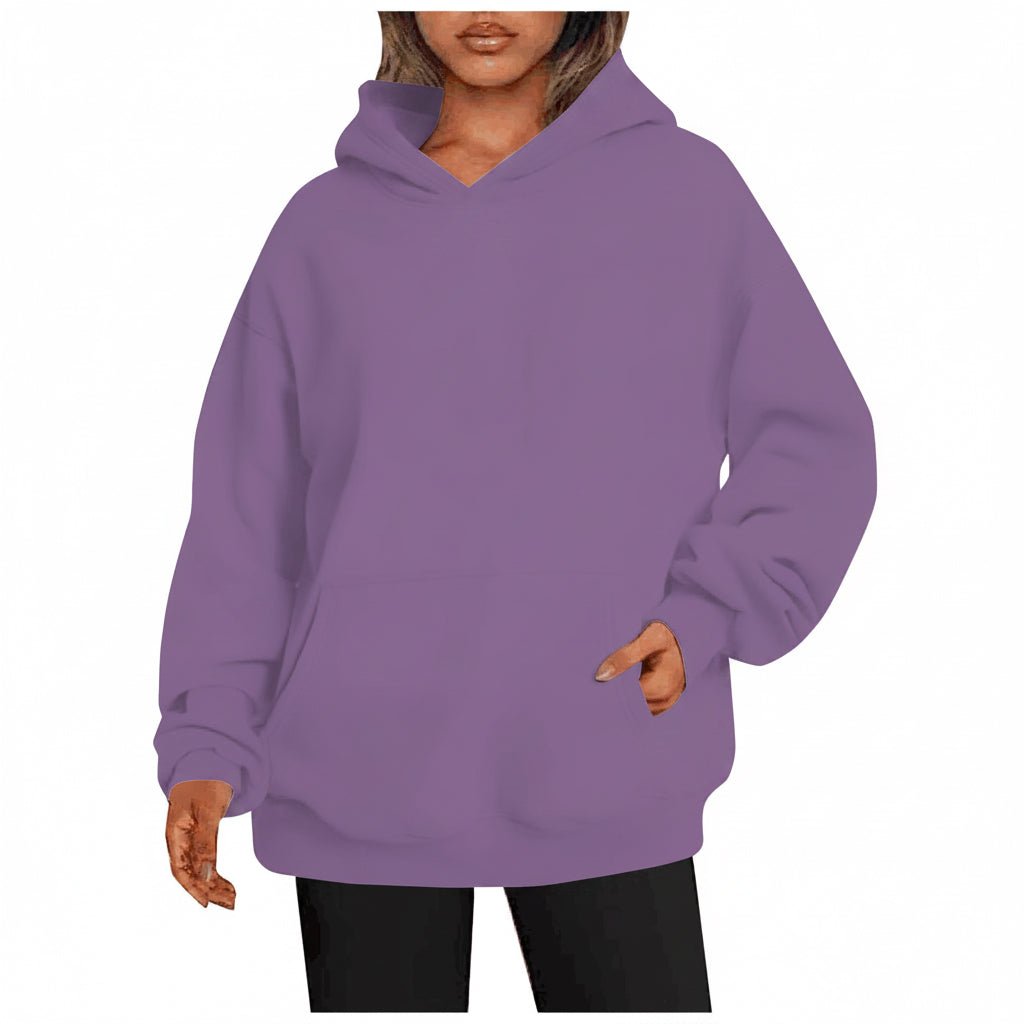 Women's Hoodies With Pockets Fashion Solid Sweatshirt Oversized Hooded Sweater Womens Clothing - Vintress Fashion