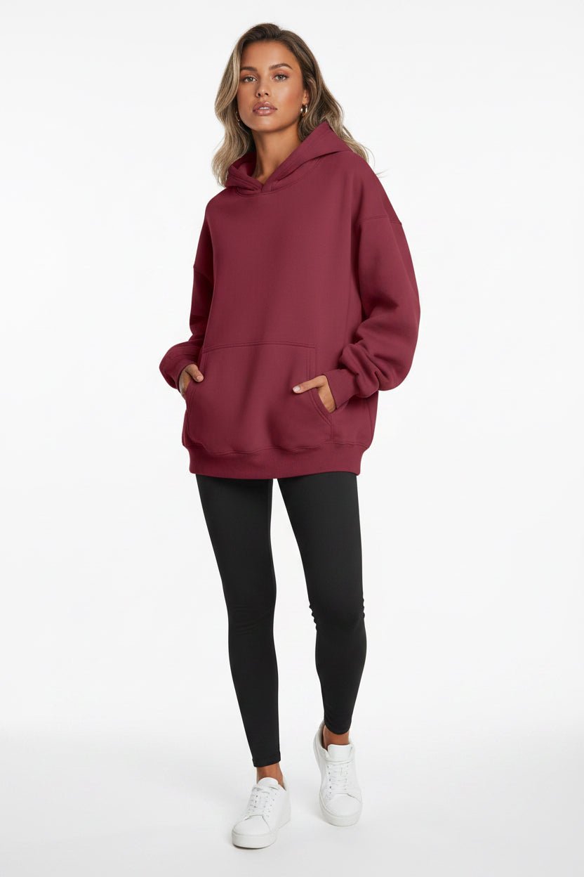 Women's Hoodies With Pockets Fashion Solid Sweatshirt Oversized Hooded Sweater Womens Clothing - Vintress Fashion