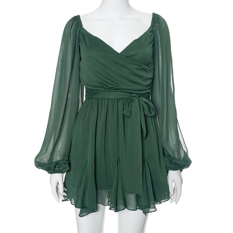 Women's Solid Color Slim Fit Short Dress - Vintress Fashion