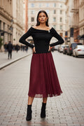 Yumi Black Sparkle Bardot Jumper With Diamante Detail - Vintress Fashion