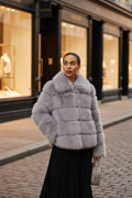 Yumi Grey Luxe Faur Fur Coat - Vintress Fashion